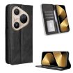 Huawei Pura 80 Pro/Pro+ 5G Black Leather Magnetic Phone Case Retro - 1