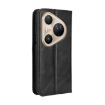Huawei Pura 80 Ultra 5G Leather Phone Case Black - Magnetic Buckle Retro - 3