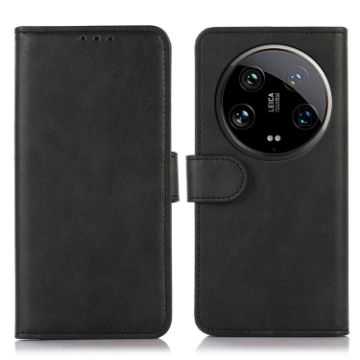 Xiaomi 14 Ultra Black Cow Texture Leather Phone Case - 1