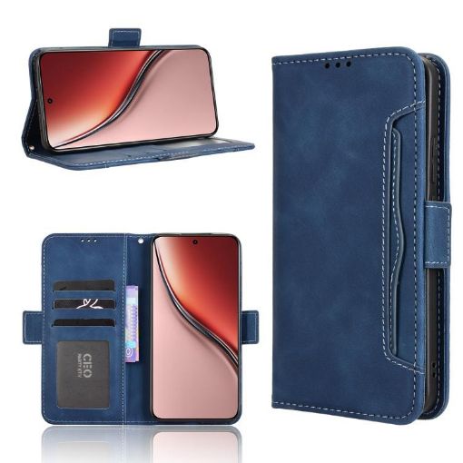 Realme P3 Ultra 5G Blue Leather Phone Case with Card Slots - 1