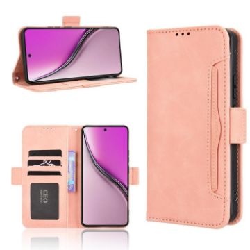Realme P3 5G/Neo7x 5G Pink Leather Phone Case with Card Slots - 1