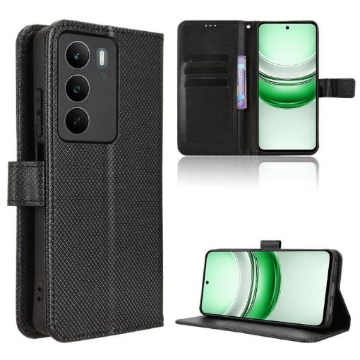 Realme C71 4G Black Diamond Texture Leather Phone Case - 1