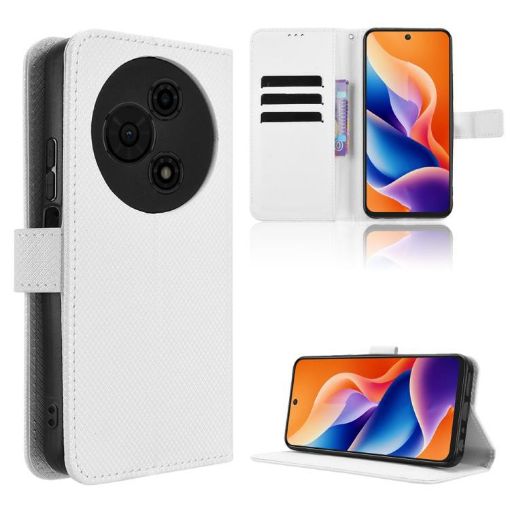 TCL 605/60 SE White Diamond Texture Leather Phone Case - 1