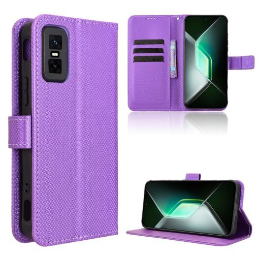 Infinix GT 30 Pro 5G Purple Diamond Texture Leather Phone Case - 1