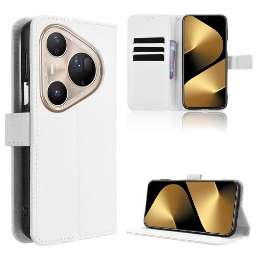 Huawei Pura 80 Pro 5G/80 Pro+ 5G White Diamond Leather Phone Case - 1