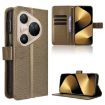 Huawei Pura 80 Ultra 5G Brown Diamond Texture Leather Phone Case - 1