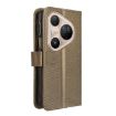 Huawei Pura 80 Ultra 5G Brown Diamond Texture Leather Phone Case - 3
