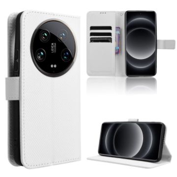Xiaomi 14 Ultra White Diamond Texture Leather Phone Case - 1