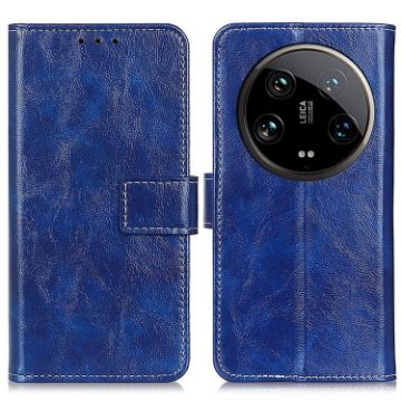 Xiaomi 14 Ultra Blue Retro Crazy Horse Leather Phone Case - 1