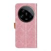 Xiaomi 14 Ultra Pink Floral Embossed Leather Phone Case - European Style - 3