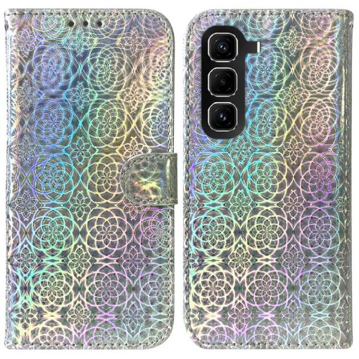 Infinix Hot 50 Pro 4G Silver Leather Phone Case with Magnetic Buckle - 1