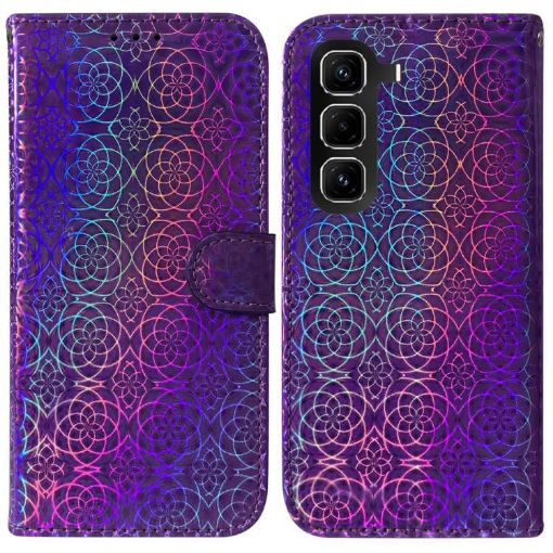 Infinix Hot 50 Pro 4G Purple Leather Phone Case with Magnetic Buckle - 1
