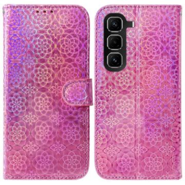 Infinix Hot 50 Pro+ 4G Pink Leather Phone Case with Magnetic Buckle - 1