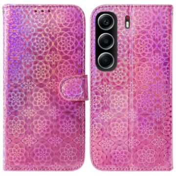 Tecno Camon 40 Pink Leather Phone Case with Magnetic Buckle - 1