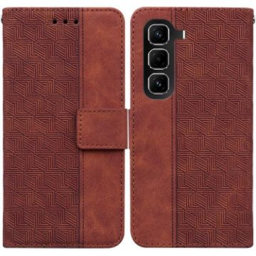 Infinix Hot 50 Pro 4G Brown Geometric Embossed Leather Phone Case - 1
