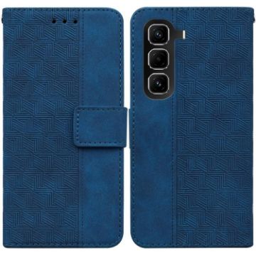 Infinix Hot 50 Pro+ 4G Blue Geometric Embossed Leather Phone Case - 1