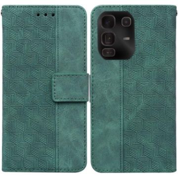 Infinix Note 50 Pro+ Green Geometric Embossed Leather Phone Case - 1