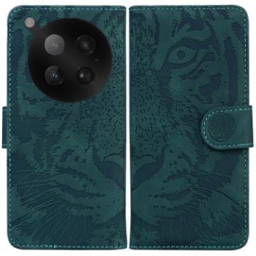 Infinix Zero 40 4G/5G Green Tiger Embossing Flip Leather Case - 1