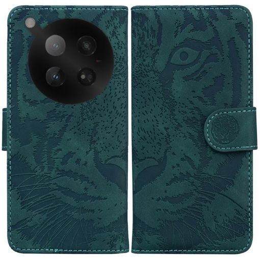Infinix Zero 40 4G/5G Green Tiger Embossing Flip Leather Case - 1