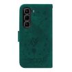 Infinix Hot 50 Pro 4G Green Butterfly Rose Embossed Leather Case - 4