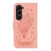 Infinix Hot 50 Pro+ 4G Pink Butterfly Rose Embossed Leather Case - 4