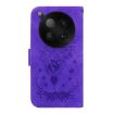 Infinix Zero 40 4G/5G Purple Butterfly Rose Embossed Leather Case - 4