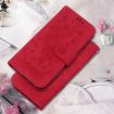 Infinix Zero 40 4G/5G Red Butterfly Rose Embossed Leather Case - 2