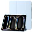iPad Pro 13 2024 Clear Acrylic 3-Fold Leather Case - Ice Blue - 1