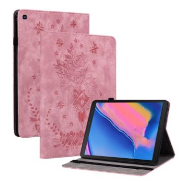 Samsung Galaxy Tab A 8.0 2019 T290 Pink Butterfly Rose Leather Case - 1
