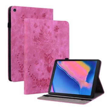 Samsung Galaxy Tab A 8.0 2019 T290 Butterfly Rose Leather Case, Rose Red - 1