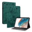 Samsung Galaxy Tab 9+ Green Butterfly Rose Embossed Leather Case - 1