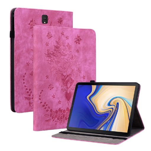 Samsung Galaxy Tab S4 10.5 SM-T830 Butterfly Rose Leather Case, Rose Red - 1