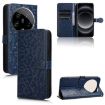 Xiaomi 14 Ultra Blue Leather Phone Case with Honeycomb Dot Texture - 1