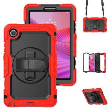 Lenovo Tab K9/One Red Silicone Hybrid PC Case with Shoulder Strap - 1