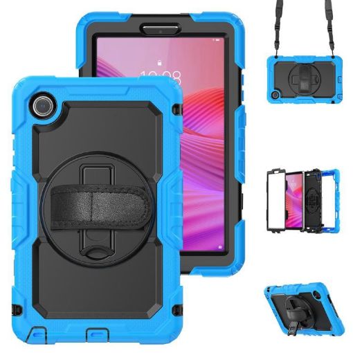 Lenovo Tab K9/One Silicone Hybrid Case with Strap - Light Blue - 1