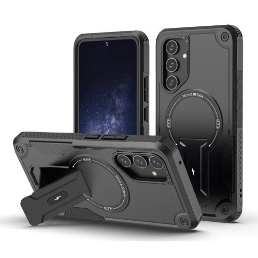 Samsung Galaxy A54 5G Armor MagSafe Holder Hybrid Phone Case Black - 1