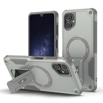 Samsung Galaxy A06 4G/5G Grey Armor MagSafe Holder Hybrid Case - 1
