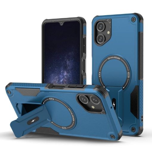Samsung Galaxy A06 Armor MagSafe Holder Hybrid Case Dark Blue 4G/5G - 1