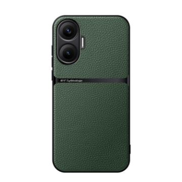 Redmi Turbo 4 Pro Green Litchi Leather Magnetic Shockproof Phone Case - 1