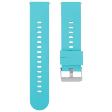 Lake Blue 18mm Silicone Watch Band with Solid Color Steel Buckle - 1