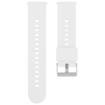 White Silicone Watch Band with 19mm Steel Buckle - Solid Color - 1