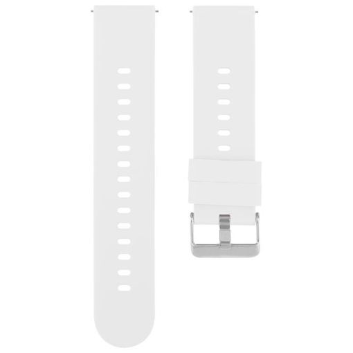 White Silicone Watch Band with 19mm Steel Buckle - Solid Color - 1
