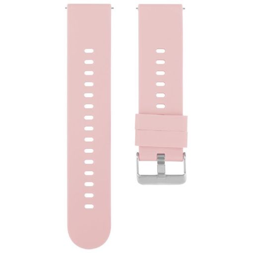 Pink 19mm Silicone Watch Band with Solid Color Steel Buckle - 1