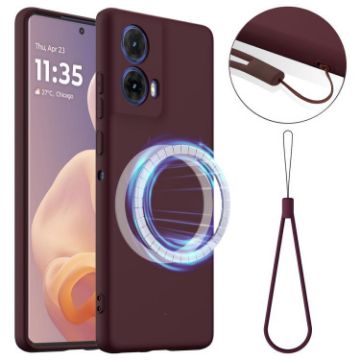 Motorola Moto G34/G45 5G Shockproof Silicone Magsafe Case - Plum - 1