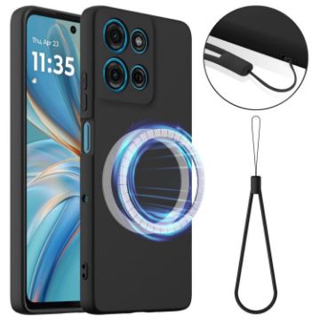 Motorola Moto G 2025 5G Shockproof Silicone Magsafe Case - Black - 1