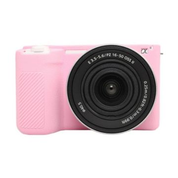 Sony ZV-E10 II/ZV-E10M2 Pink Litchi Texture Silicone Protective Case - 1