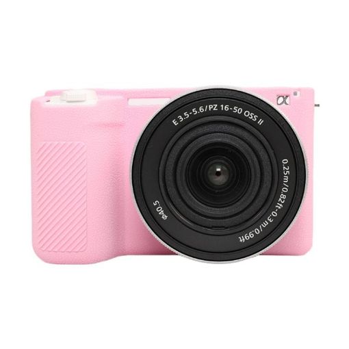 Sony ZV-E10 II/ZV-E10M2 Pink Litchi Texture Silicone Protective Case - 1