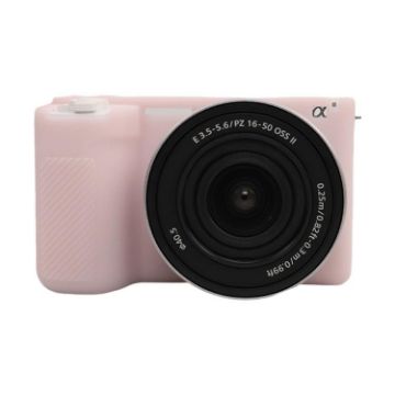 Sony ZV-E10 II/ZV-E10M2 Litchi Texture Silicone Case - Jelly Pink - 1