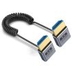 Coiled 0.7m HDMI 2.1 Cable 8K 48Gbps Up to Up Elbow Coaxial - 1
