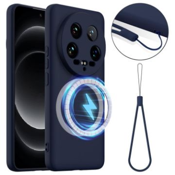 Xiaomi 14 Ultra Shockproof Silicone Magsafe Case - Navy Blue - 1